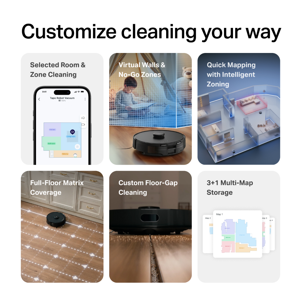 Tapo RV30 Max Turbo | Robot Vacuum & Mop + Compact Auto-Empty Dock