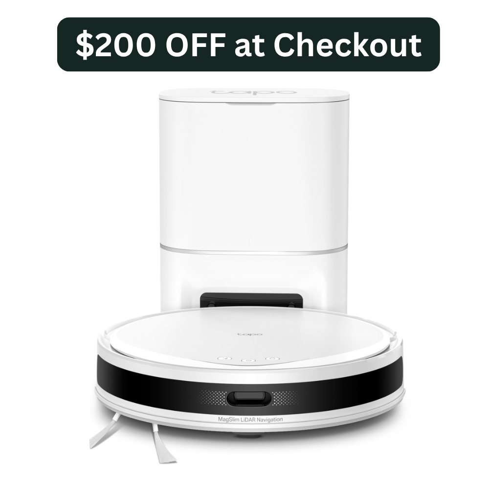 Tapo RV20 Max Plus White | Robot Vacuum & Mop with Auto-Empty Dock, 5300Pa Suction, LiDAR Navigation