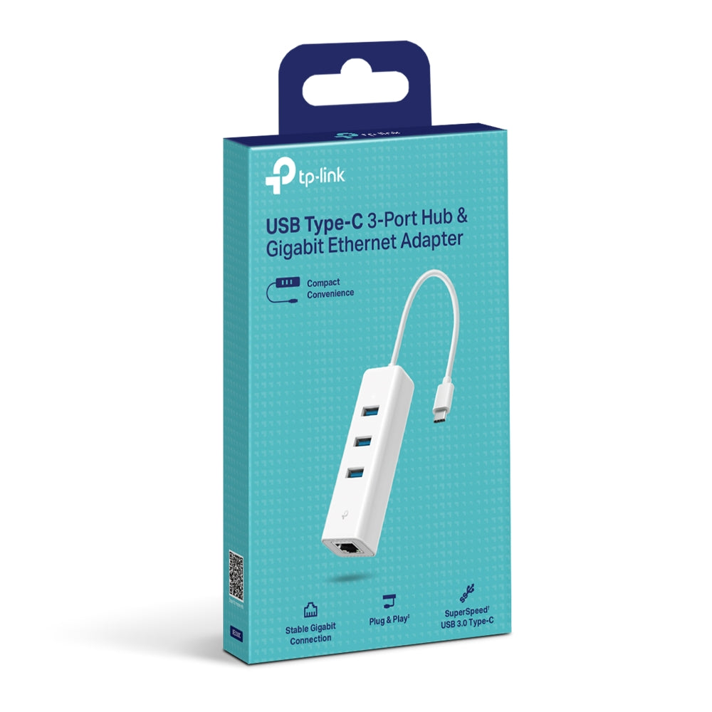 USB Type-C 3-Port Hub & Gigabit Ethernet Adapter, UE330C