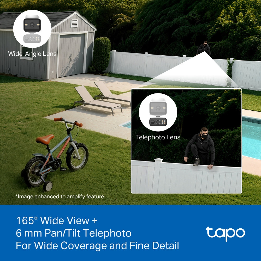 2K Dual-Lens Pan/Tilt Security  Camera Kit, Tapo C645D KIT