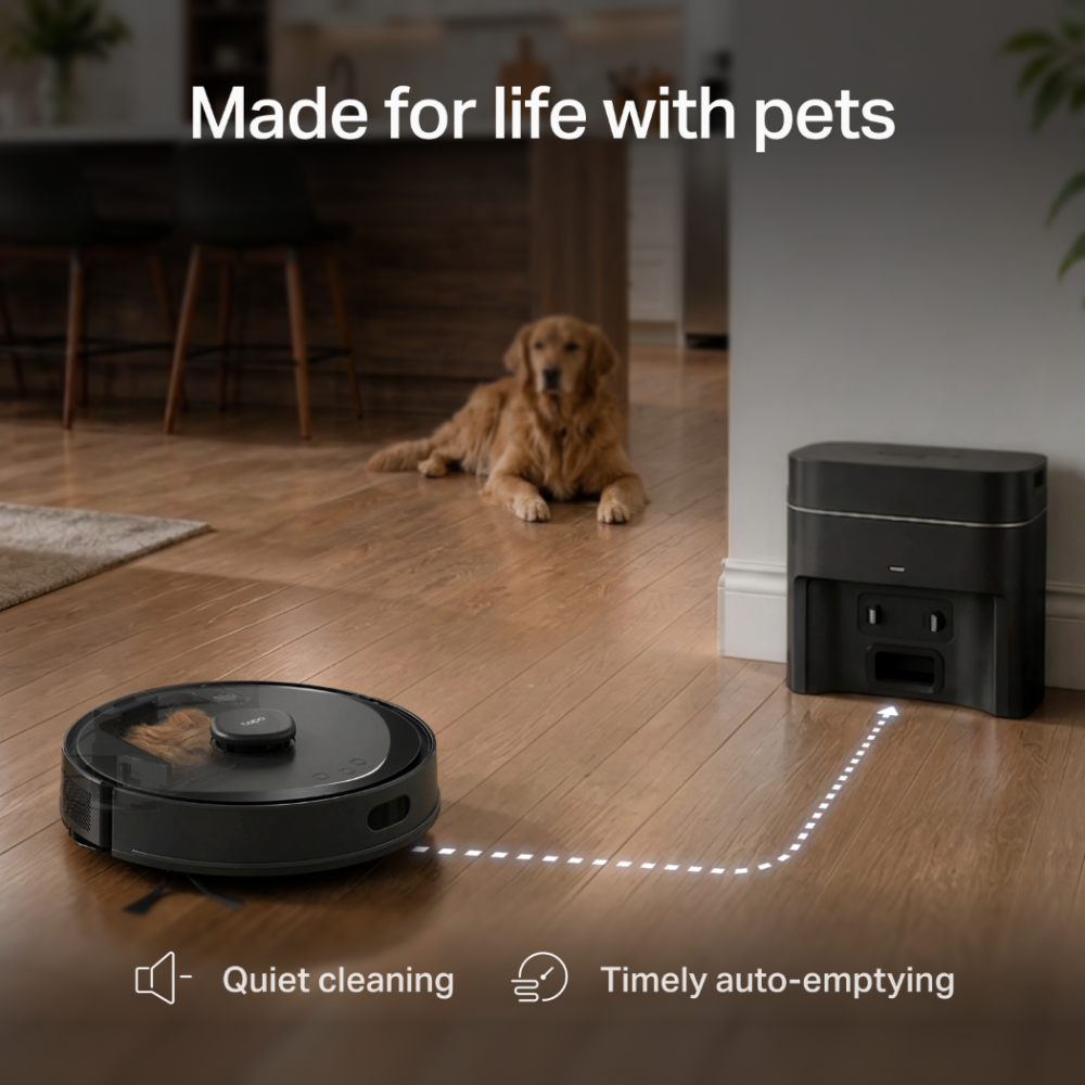 Tapo RV30 Max Turbo | Robot Vacuum & Mop + Compact Auto-Empty Dock