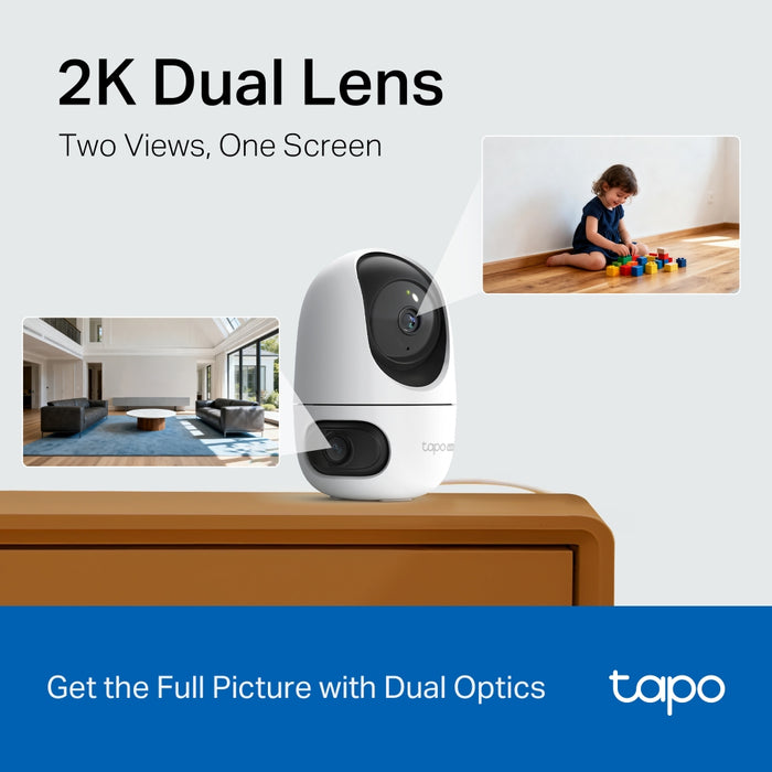 Tapo C245D | Dual-Lens Pan/Tilt Security Camera, Dual 2K, AI Detection