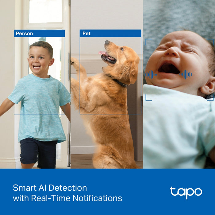 Tapo C250 | Pan/Tilt AI Home Security Wi-Fi Camera, 4K 8MP, AI Detection