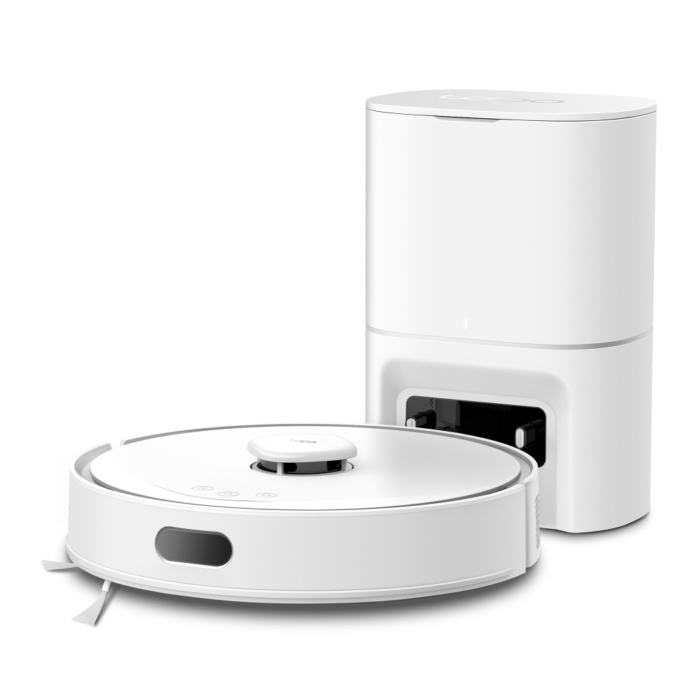 Tapo RV30 Max Plus White | Robot Vacuum & Mop with Auto-Empty Dock, 5300Pa Suction, LiDAR Navigation
