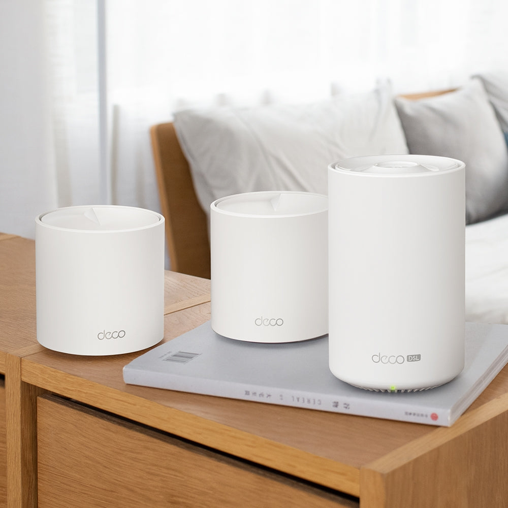 Deco X50-DSL(3-pack)-Refurbished | AX3000 VDSL Whole Home Mesh Wi-Fi 6 System
