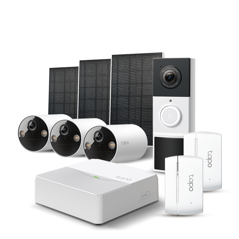 Tapo Complete Entryway Security Kit (1 Doorbell + 2 Sensors + 3 Cameras)