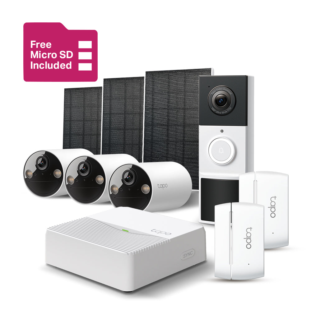 Tapo Complete Entryway Security Kit (1 Doorbell + 2 Sensors + 3 Cameras)