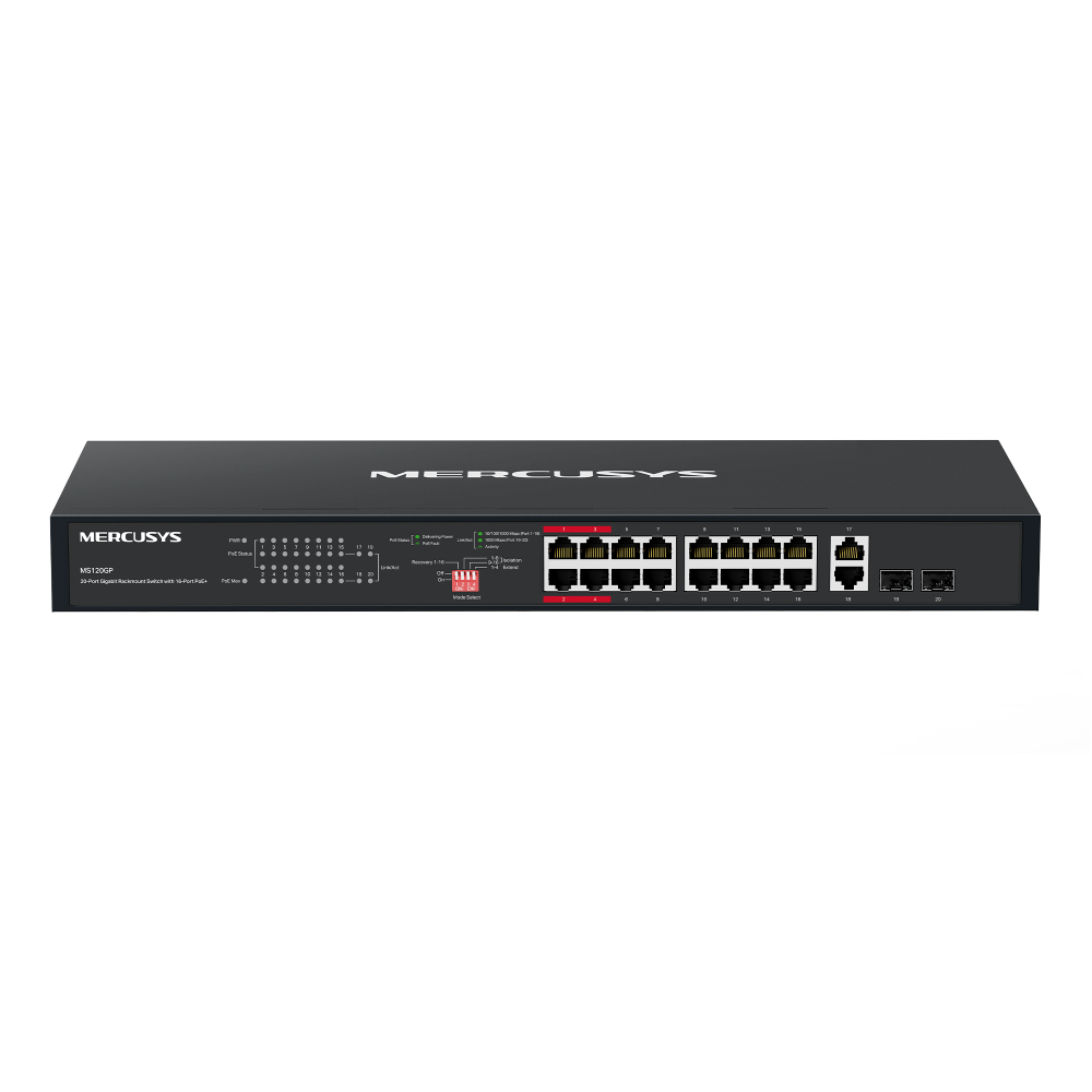 MS120GP(2-pack) | 20-Port Gigabit Rackmount Switch with 16-Port PoE+