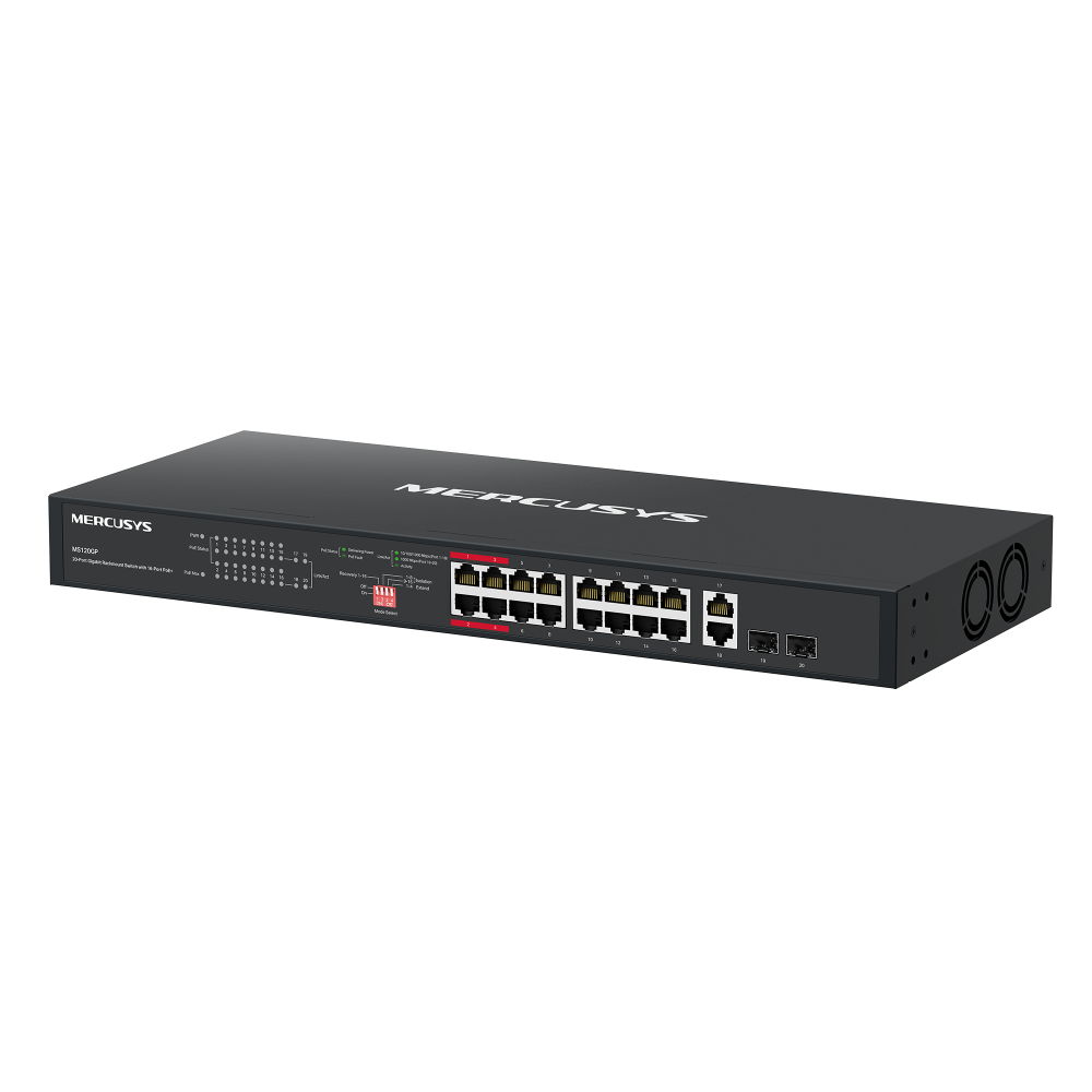 MS120GP(2-pack) | 20-Port Gigabit Rackmount Switch with 16-Port PoE+