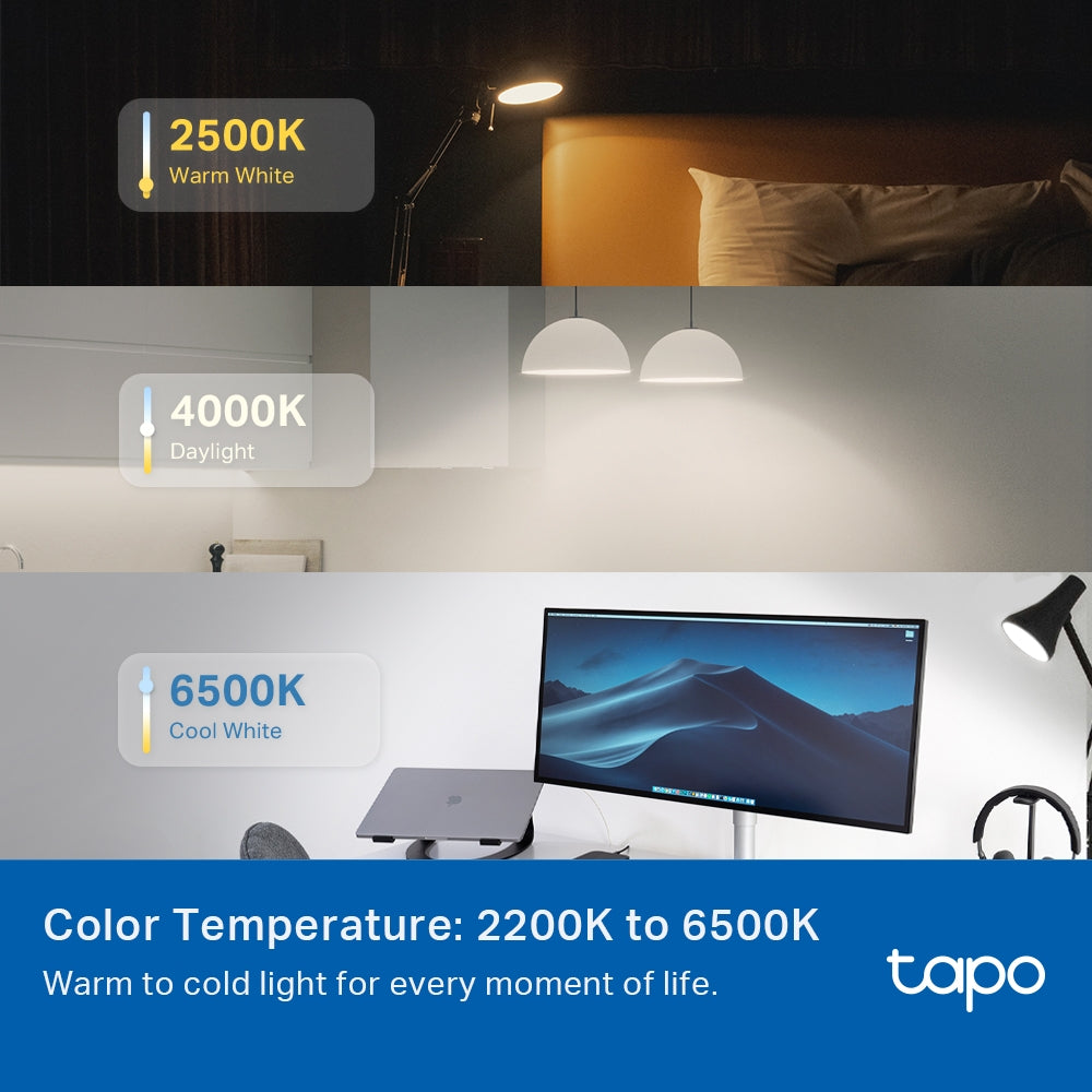 Smart Wi-Fi Light Bulb, Multicolour, Tapo L535E, Lamp Base E27