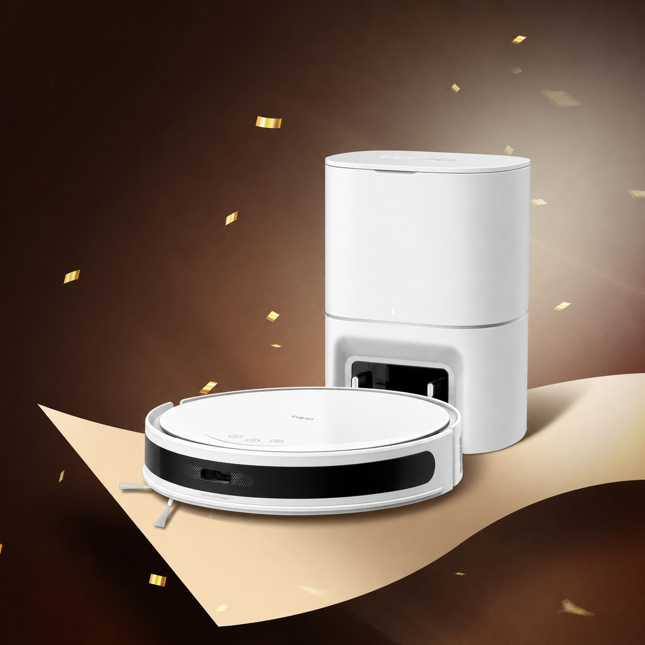 Tapo RV20 Max Plus White | Robot Vacuum & Mop with Auto-Empty Dock, 5300Pa Suction, LiDAR Navigation