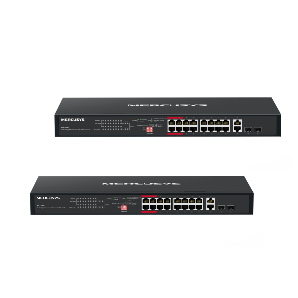 MS120GP(2-pack) | 20-Port Gigabit Rackmount Switch with 16-Port PoE+