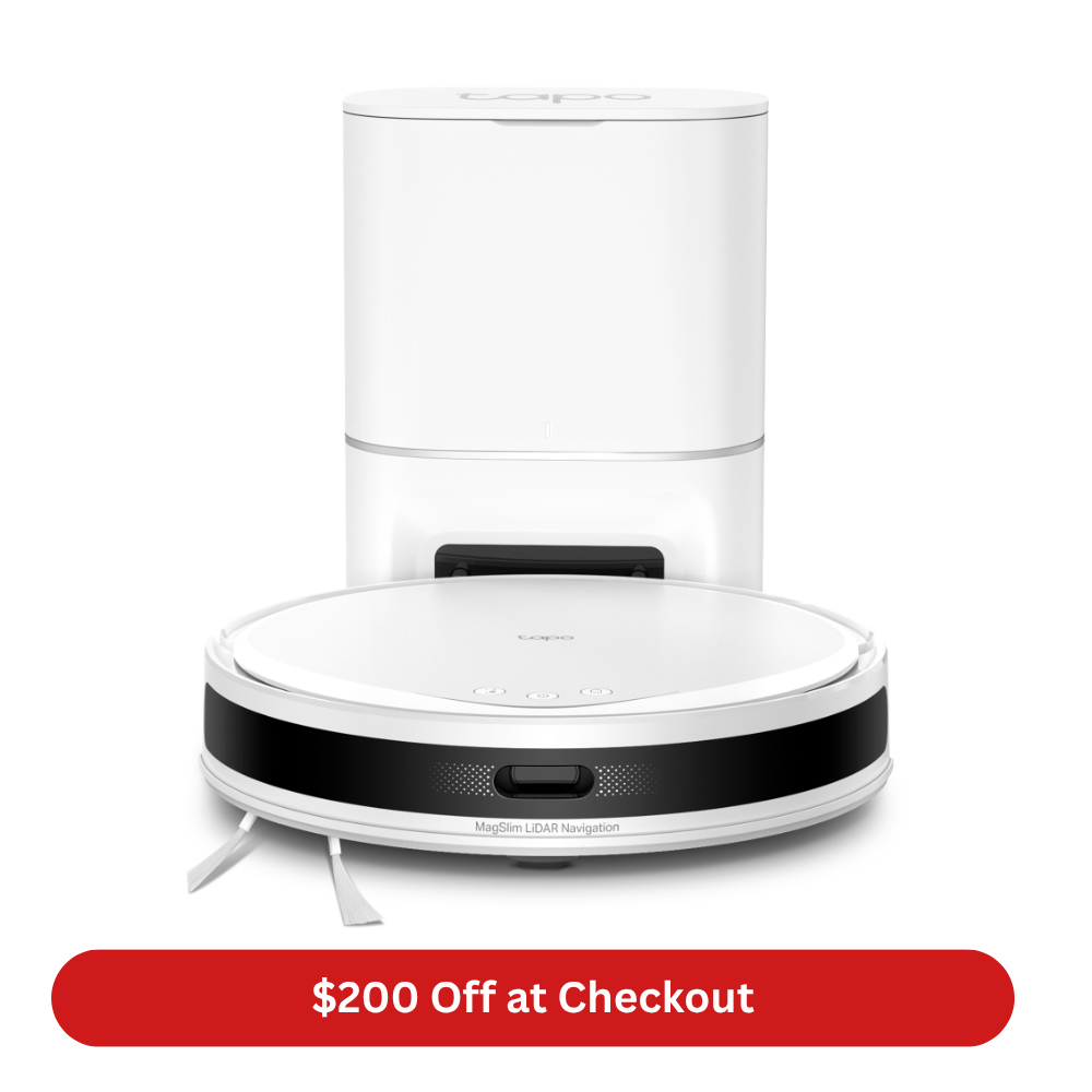 Tapo RV20 Max Plus White | Robot Vacuum & Mop with Auto-Empty Dock, 5300Pa Suction, LiDAR Navigation