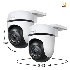 Outdoor Pan Tilt Security Wi-Fi Camera, 2K, Full-Colour Night Vision, Tapo TC41(2-pack)