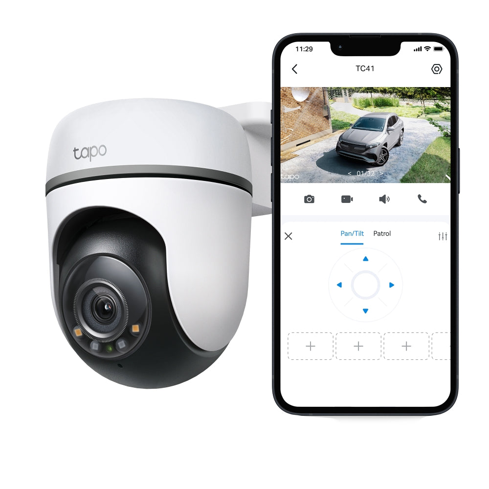 Outdoor Pan Tilt Security Wi-Fi Camera, 2K, Full-Colour Night Vision, Tapo TC41(2-pack)