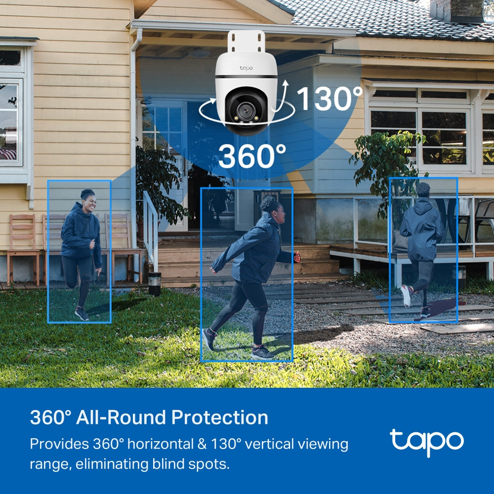 Outdoor Pan Tilt Security Wi-Fi Camera, 2K, Full-Colour Night Vision, Tapo TC41(2-pack)