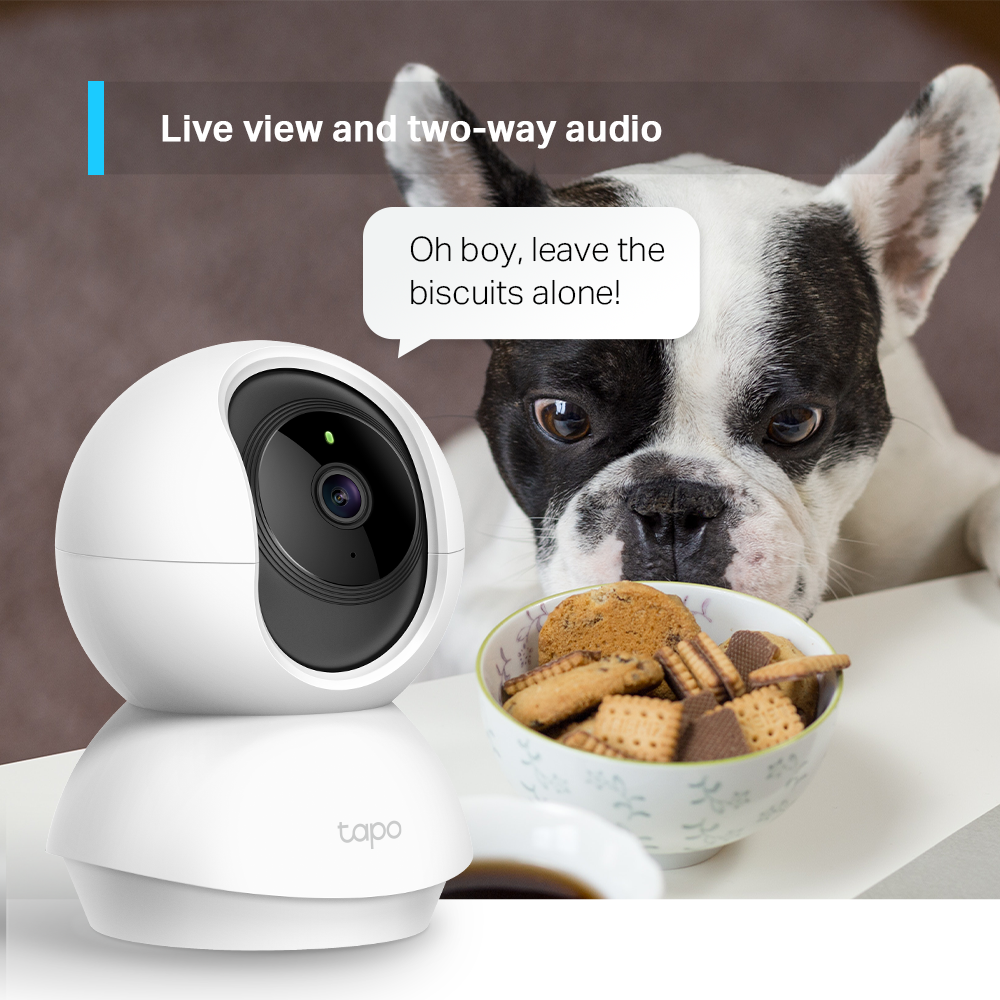 Pan Tilt Indoor Wi-Fi Camera, 1080P, Advanced Night Vision, Tapo TC70(2-pack)