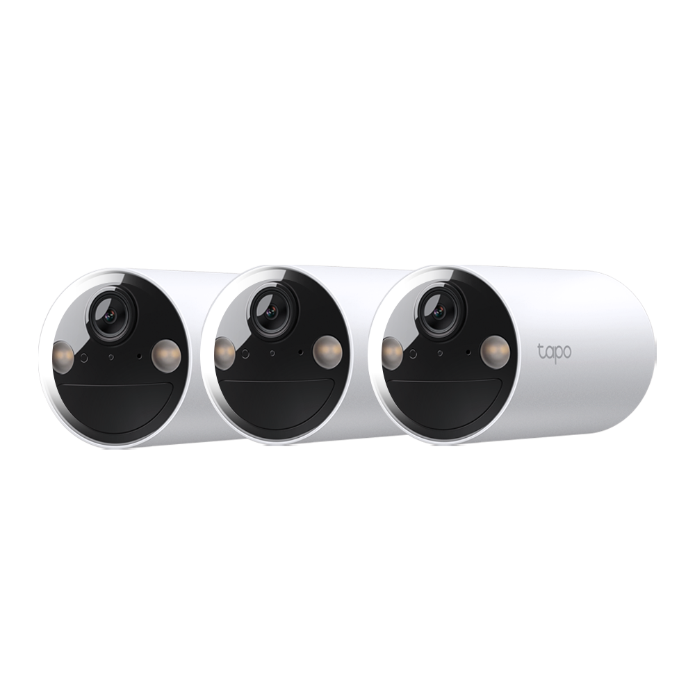 Battery-Powered Indoor/Outdoor Wireless Camera, 2K 3MP, Colour Night Vision, Tapo TC82(3-pack)
