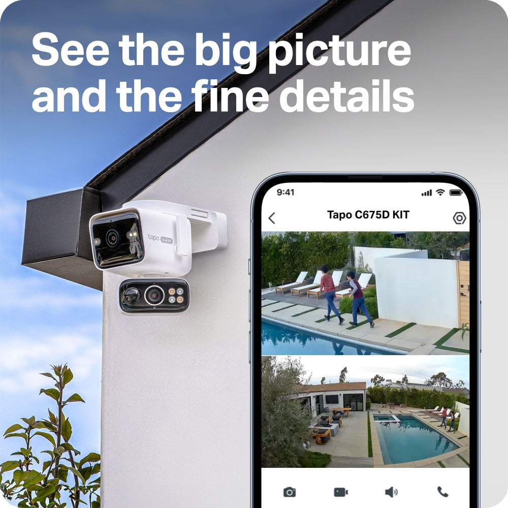 Tapo C675D KIT | Solar Dual-Lens Pan/Tilt Security Camera Kit, Dual 4K 8MP, AI Detection