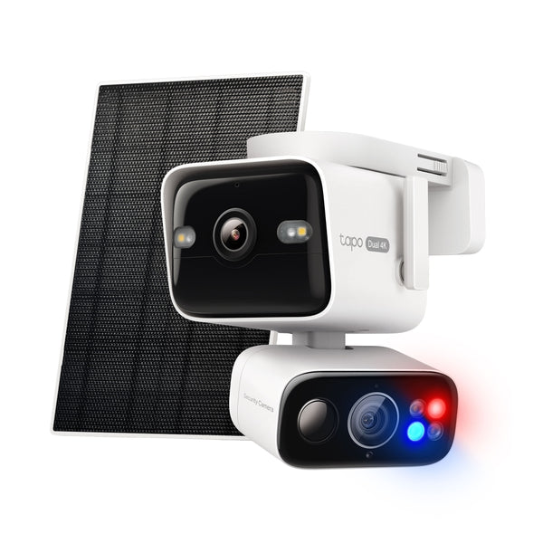 Tapo C675D KIT | Solar Dual-Lens Pan/Tilt Security Camera Kit, Dual 4K 8MP, AI Detection