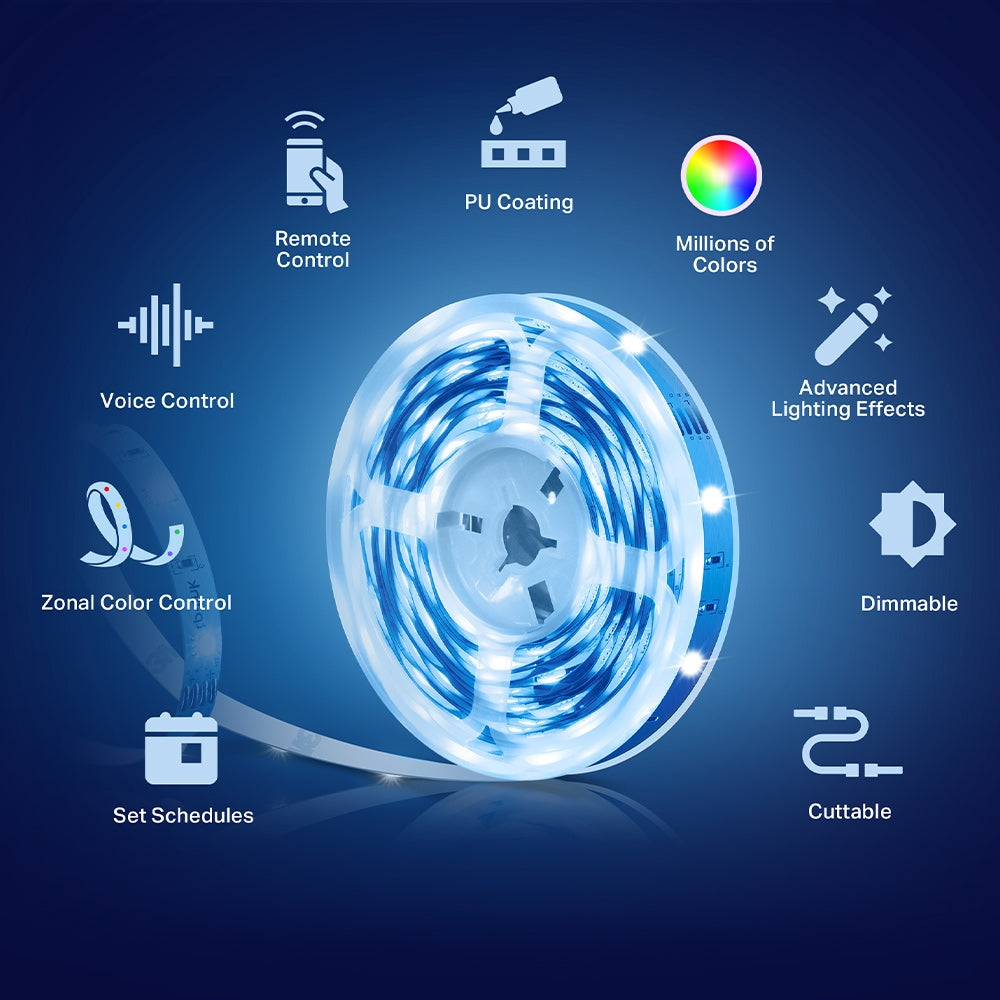 Smart LED Wi-Fi Multicolour Light Strip 5 Metres, Tapo TL62-5(2-pack)