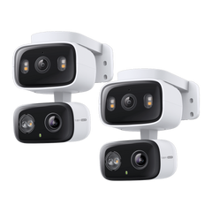 Tapo C246D(2-pack) | 2K 3MP Indoor/Outdoor Dual Lens Pan/Tilt Security Camera