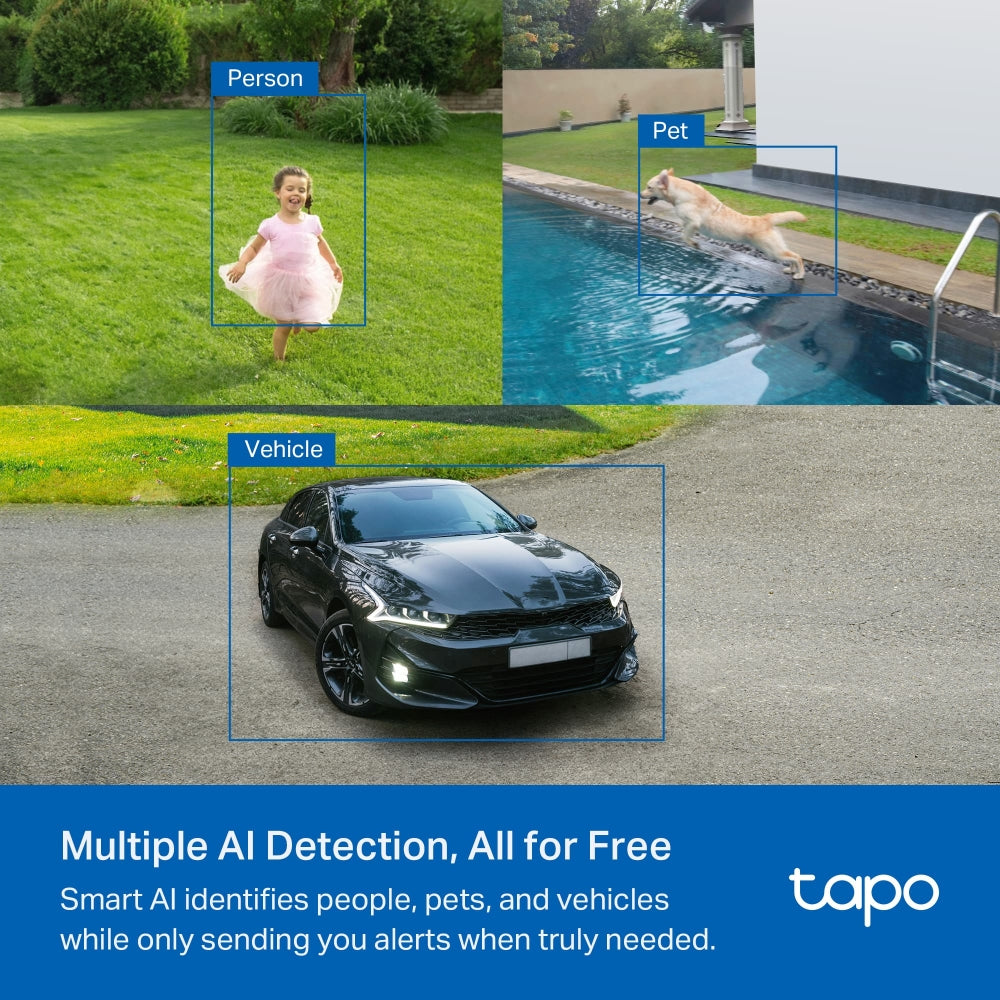 Tapo C425 KIT | Solar-Powered Security Camera Kit, 2K QHD, Colour Night Vision, Free AI Detection
