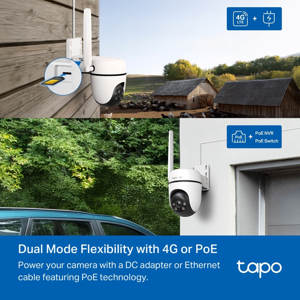Tapo C501GW | Outdoor Pan/Tilt 4G LTE Camera, 1080P, Free AI Detection, IP66, Colour Night Vision