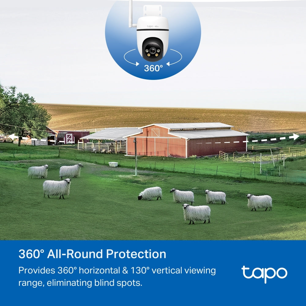 Tapo C501GW | Outdoor Pan/Tilt 4G LTE Camera, 1080P, Free AI Detection, IP66, Colour Night Vision