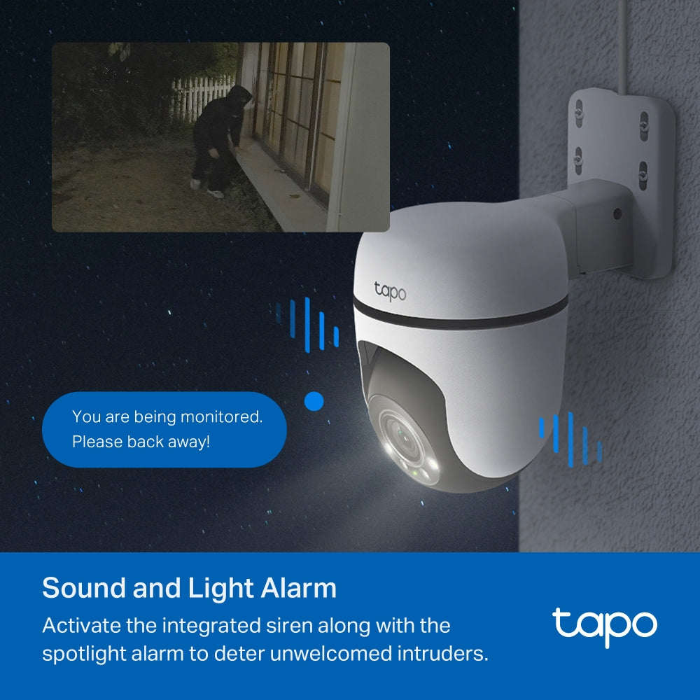 Tapo C510W | Outdoor Pan/Tilt Security Wi-Fi Camera, 2K, Colour Night Vision, Local / Cloud Storage