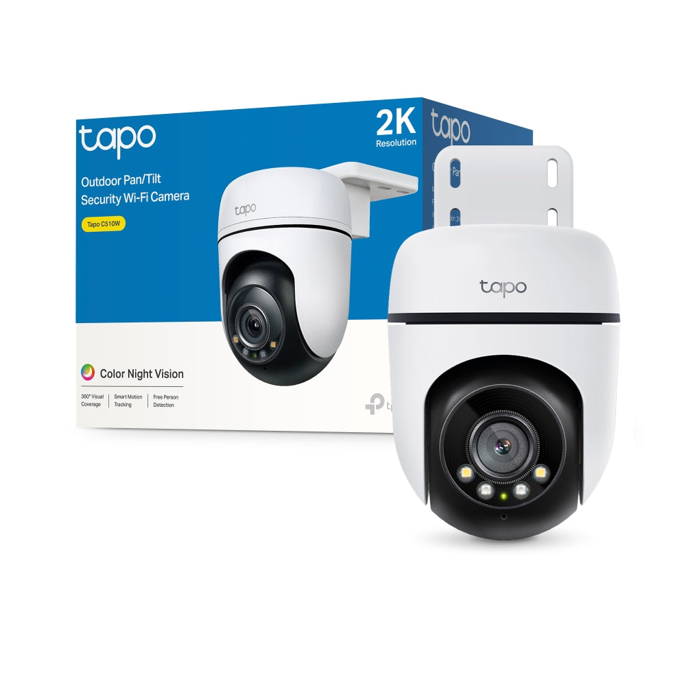 Tapo C510W | Outdoor Pan/Tilt Security Wi-Fi Camera, 2K, Colour Night Vision, Local / Cloud Storage
