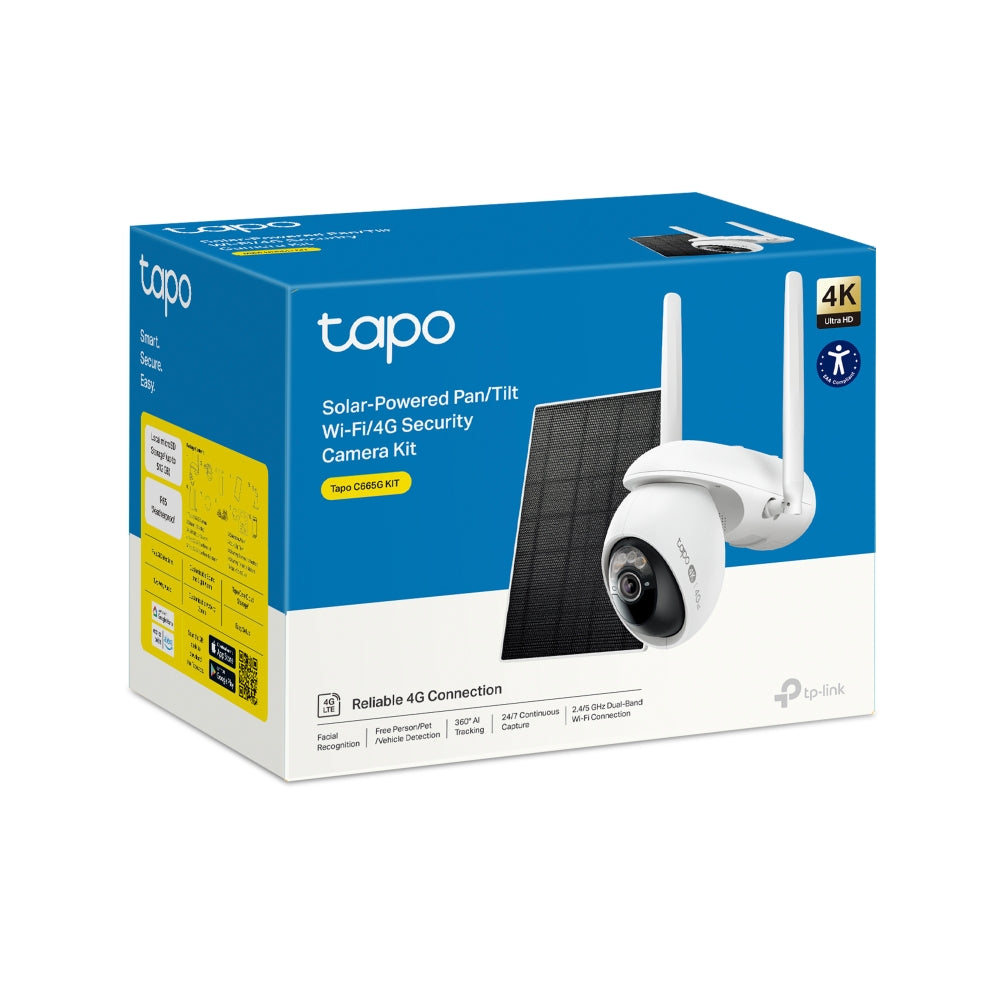 Tapo C665G KIT | Solar-Powered Pan/Tilt Wi-Fi/4G LTE Security Camera Kit