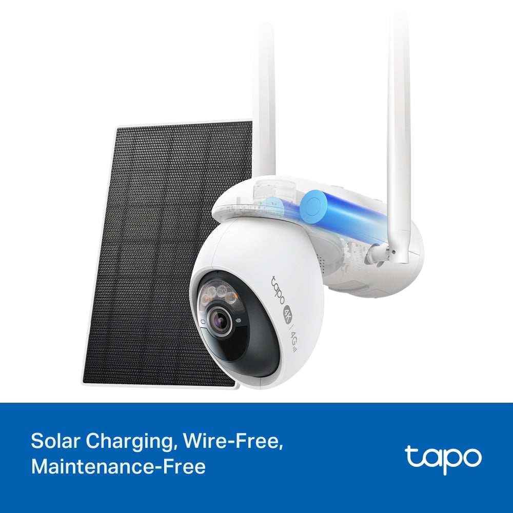 Tapo C665G KIT | Solar-Powered Pan/Tilt Wi-Fi/4G LTE Security Camera Kit