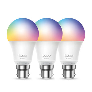 Tapo L530B (3-pack) | Smart Wi-Fi Light Bulb, Multicolour, Lamp Base B22