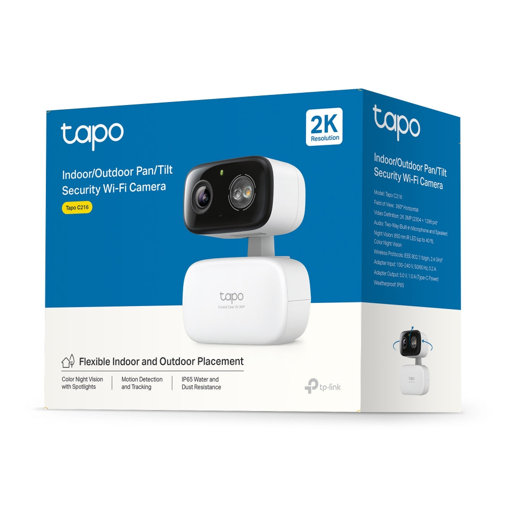 Indoor/Outdoor Home Security Wi-Fi Camera, Tapo C216(2-pack)