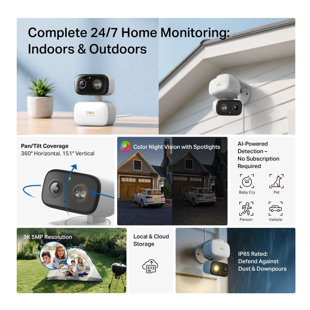 Tapo C236(2-pack) | Indoor/Outdoor Home Security Wi-Fi Camera