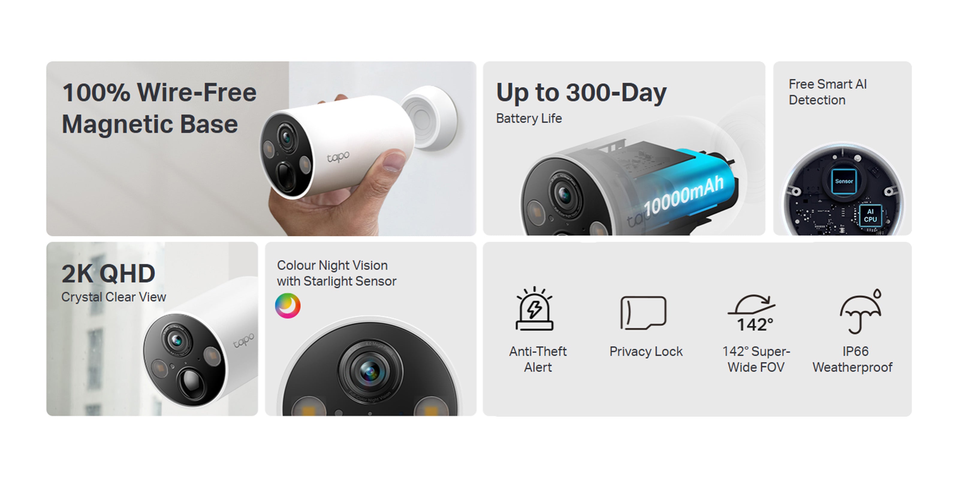 tapo C425 セキュリティカメラ 2K Tapo C425(2-Pack) | Battery-Powered Outdoor Security Camera, 2K QHD, C