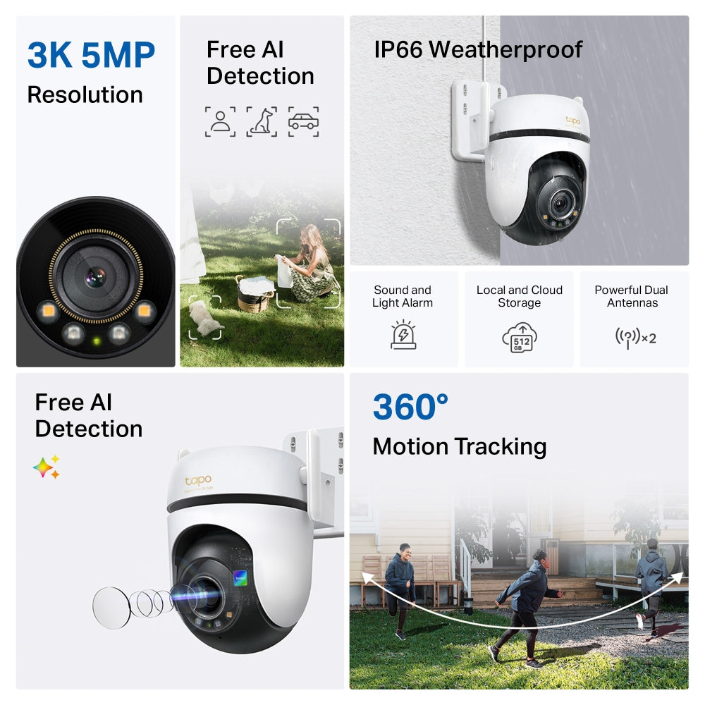 Outdoor Pan/Tilt Security Wi-Fi Camera, Tapo C530WS