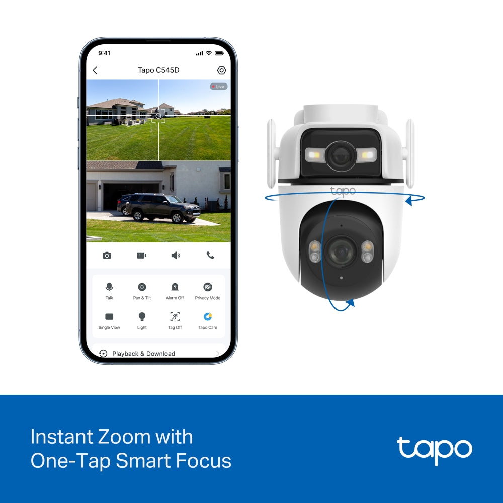 Tapo C545D | Outdoor Dual Lens Pan/Tilt Security Camera