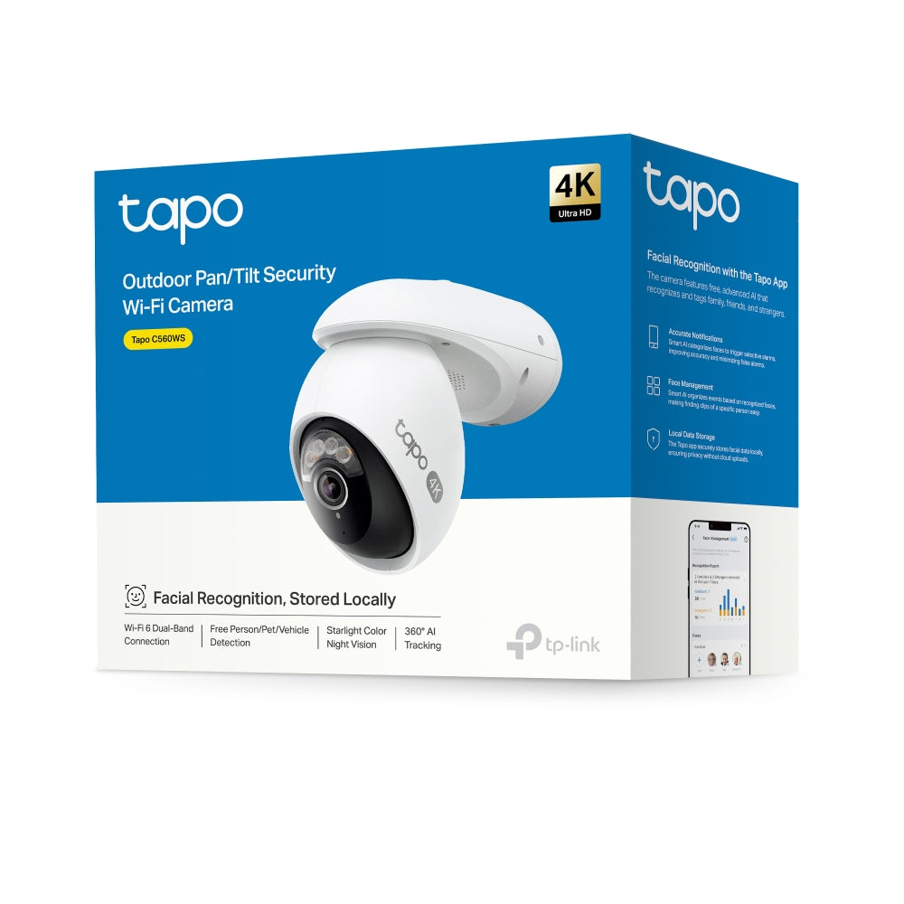 4K Outdoor Pan/Tilt Security Wi-Fi Camera, Tapo C560WS