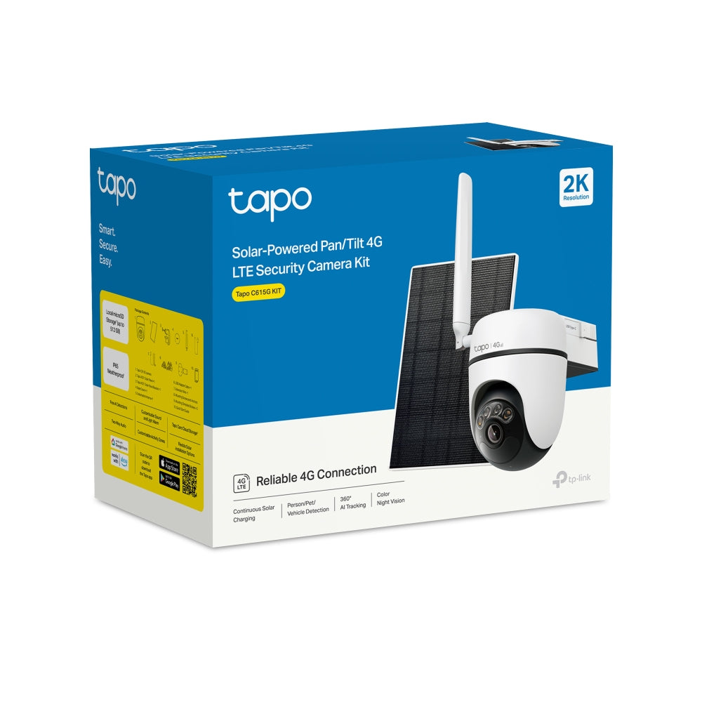 Tapo C615G KIT | Solar-Powered Pan/Tilt 4G LTE Security Camera Kit
