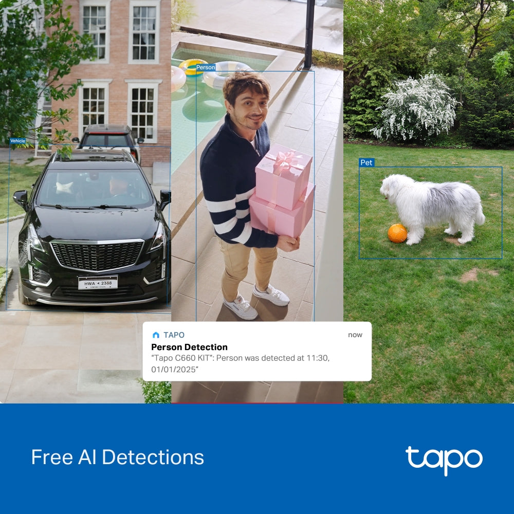 Tapo AI Enhanced Outdoor Tracking Kit – 4K (3 Cameras)