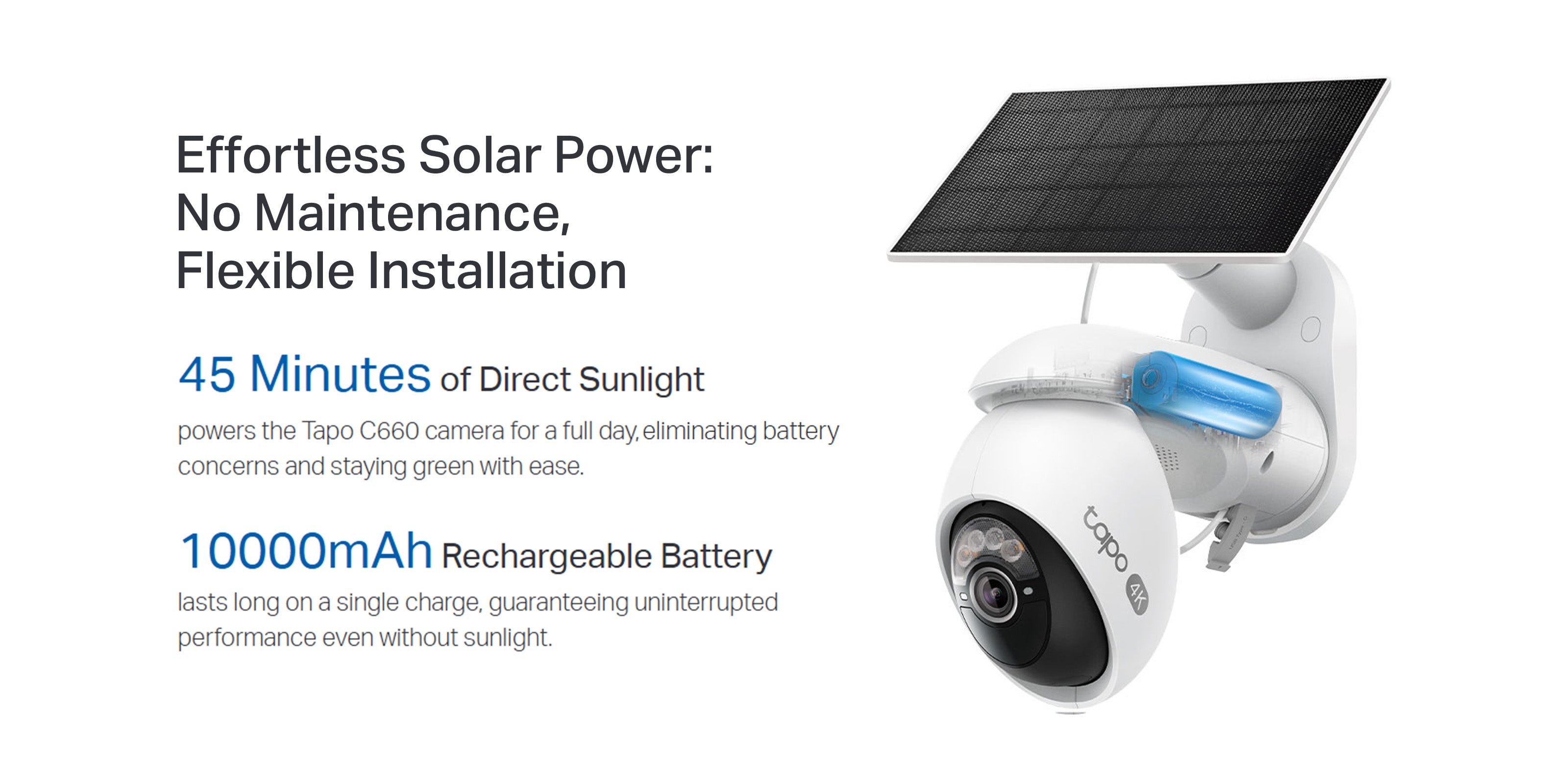 Tapo C660 KIT | 4K Solar-Powered Pan/Tilt Security Camera Kit