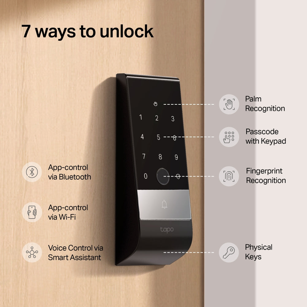 Tapo DL130 | Palm Access & Fingerprint Recognition Smart Lock
