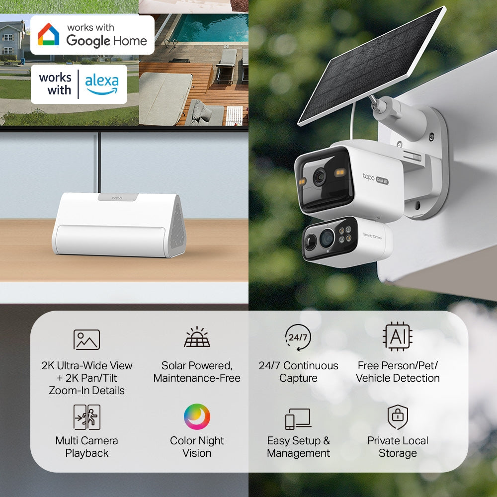 Tapo HB410 | Solar Cam 2K Dual (2-Cam Kit)
