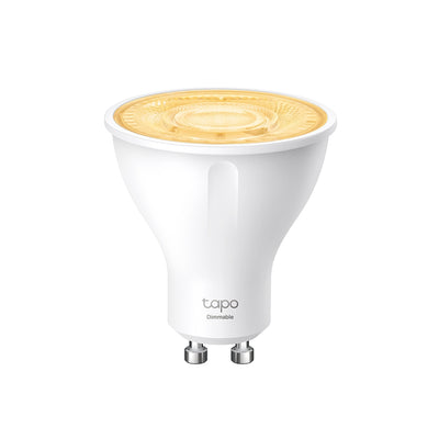Tapo L610 dimmable smart spotlight with voice control and 2700K warm light.