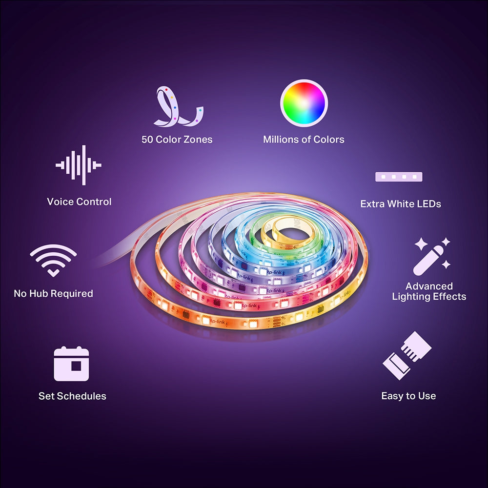 Smart LED Wi-Fi Multicolour Light Strip 5 Metres, Tapo TL63-5(2-pack)