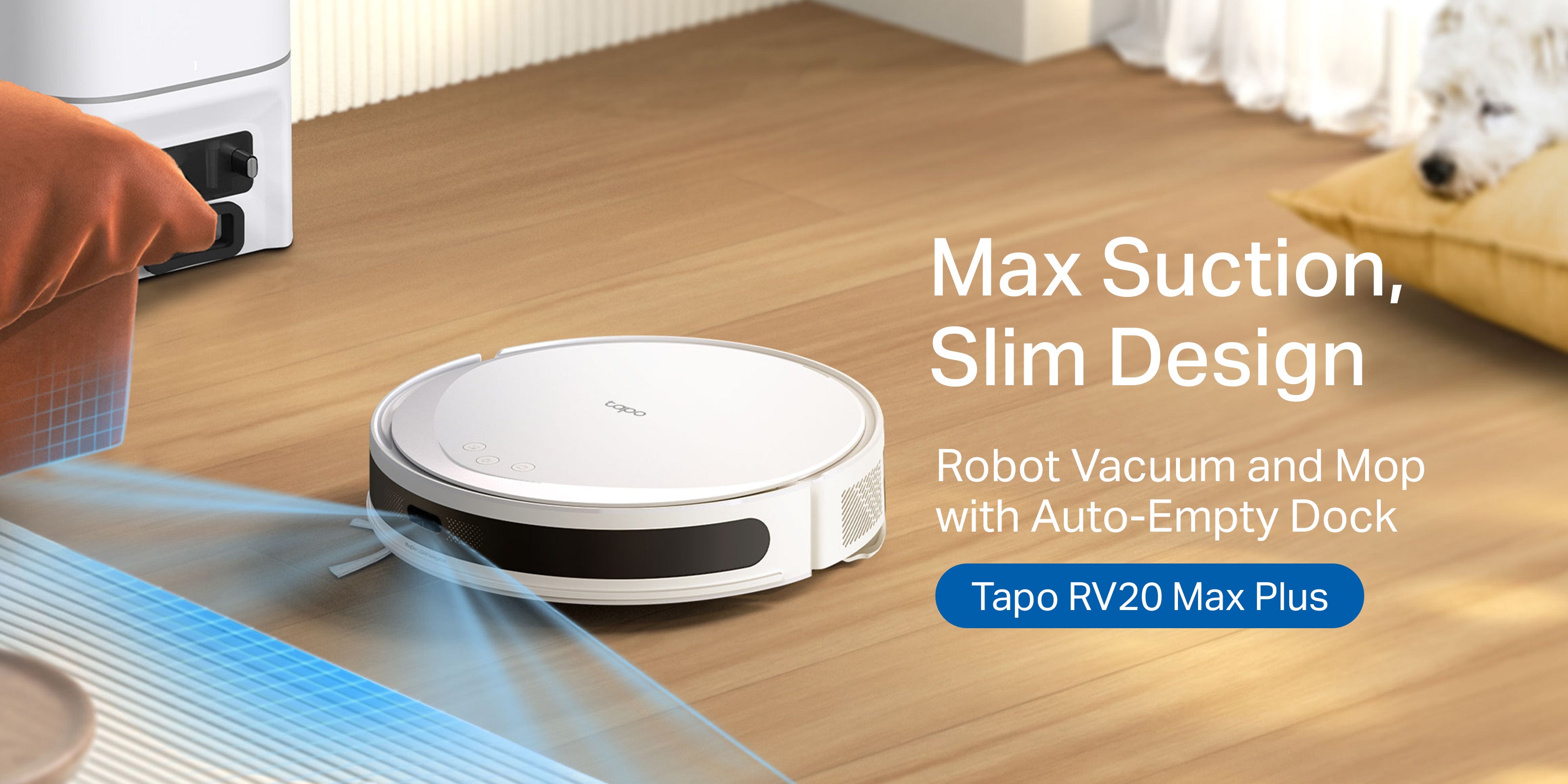 Tapo RV20 Max Plus White | 5300Pa Suction MagSlim™ LiDAR Navigation Ro