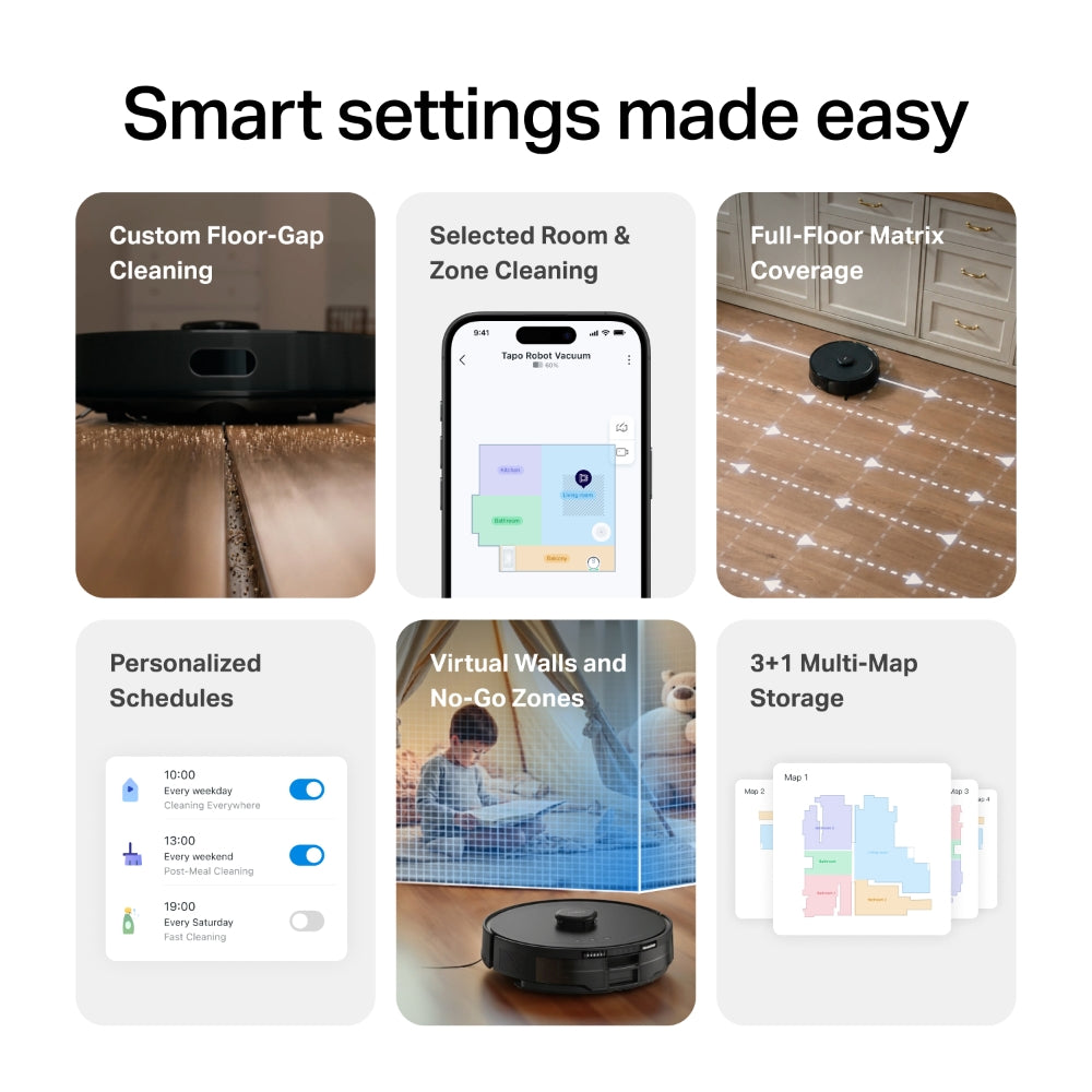 Tapo RV30 Max Plus Gen 2 | Robot Vacuum & Mop + Compact Auto-Empty Dock