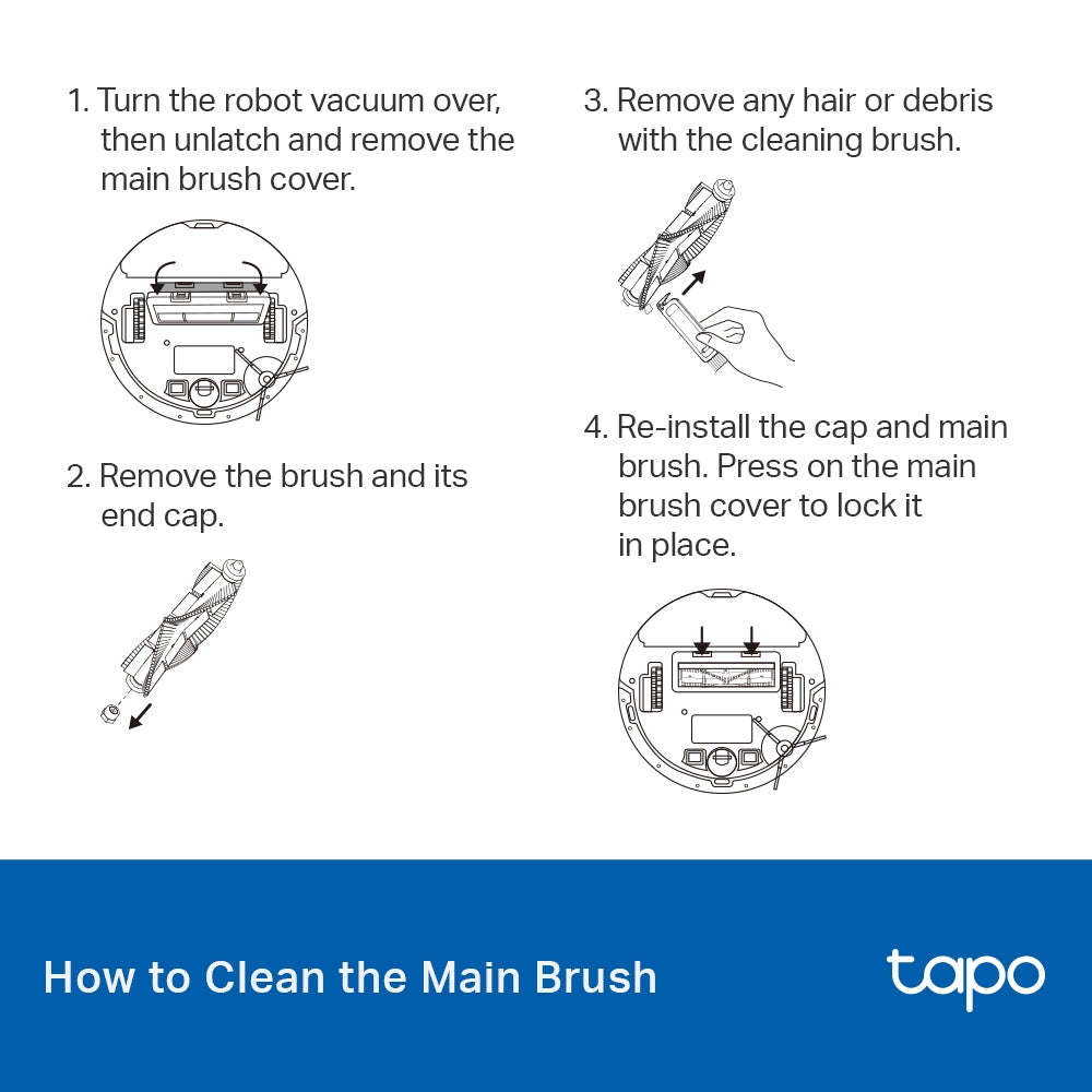Robot Vacuum Replacement Kit (Brushes and Filter), Tapo RVA100(4-pack)